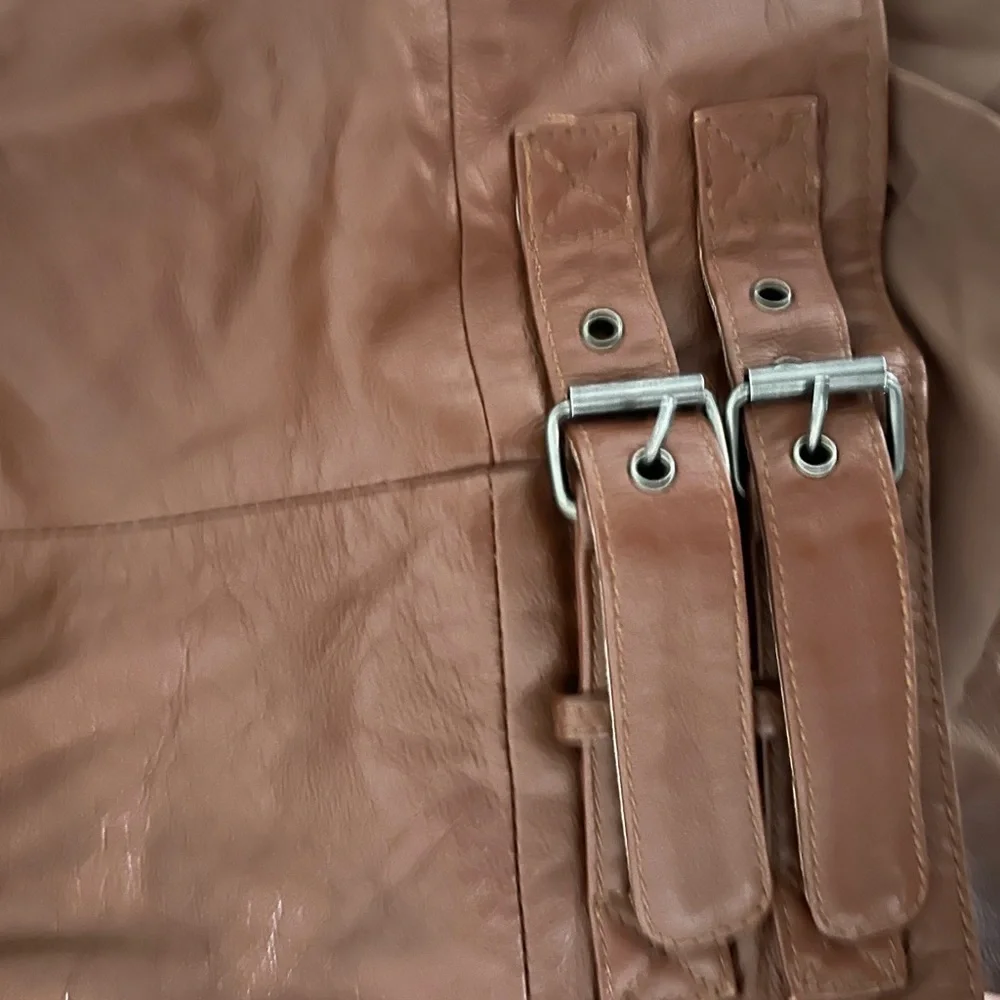 Bagatelle Brown real Leather Jacket - Picture 5 of 9